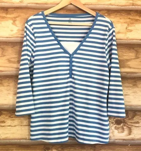 Bobbie & Brooks Bobbie Brooks striped mock layered v-neck size medium