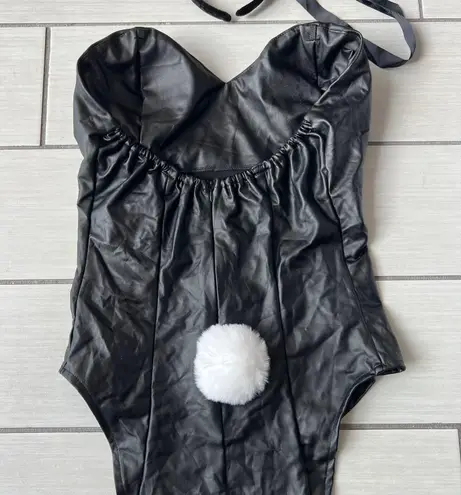 Leather Bodysuit Bunny/Mouse Costume Medium 0232 Black
