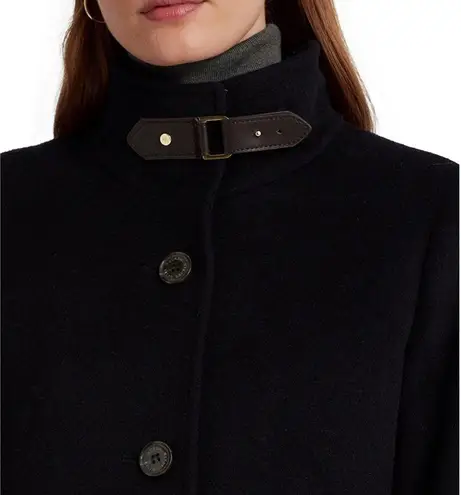 Ralph Lauren NWT LAUREN  Women's Wool Blend Buckle-Collar Coat Black