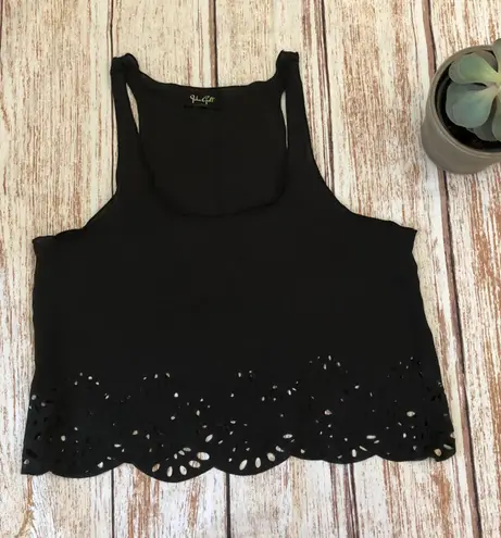 John Galt Black Cropped Tank Top