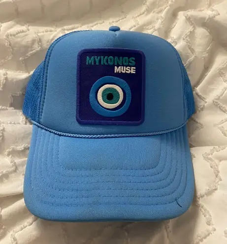 Evil Eye Trucker Hat Blue