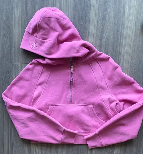 Scuba Oversized Half-Zip Hoodie in Pink Blossom $130 From Riley
