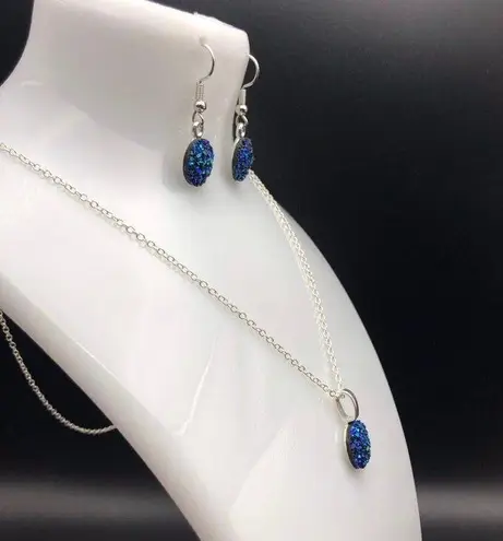 Handmade Resin Glitter Rhinestone Jewelry Set