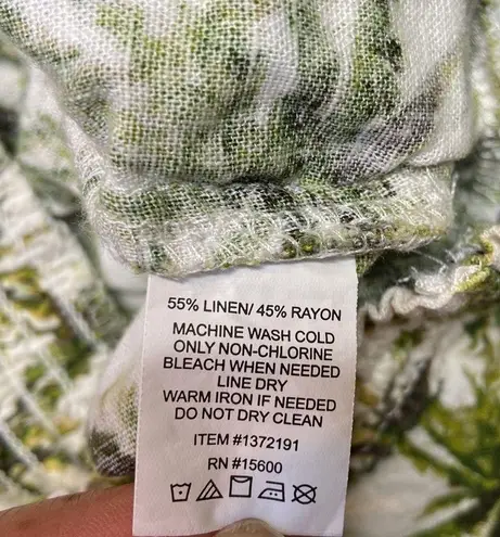 Briggs New York BRIGGS Women’s Palm Tree Tropical Island Linen Blend Shorts Size Medium - Image 13