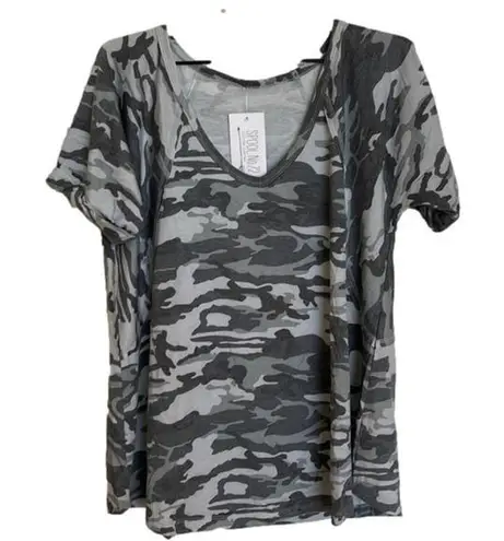Oversized CAMO polyester rayon spandex blend short sleeve T