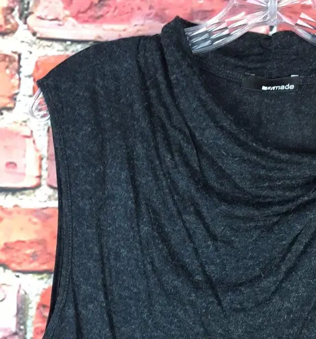 LA Made Black  Revolve Sleeveless Draped Angora Knit Top