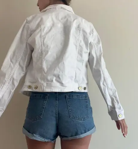 Isaac Mizrahi White Denim Jacket Size 8