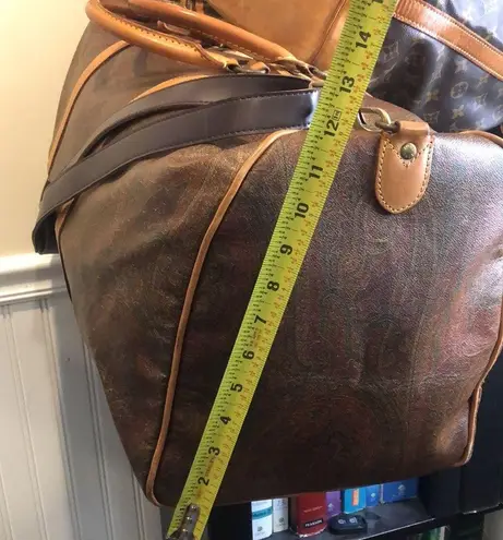 ETRO Milano Red Paisley Boston Bandolier Weekend Bag Strap Lock & Key