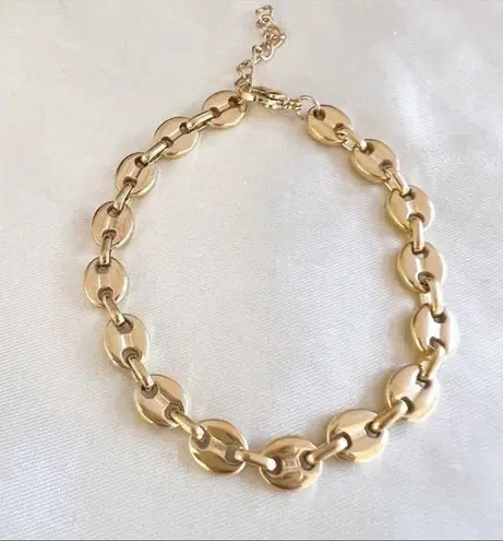 Gold plated Coffee Beans Marina chunky necklace set Bracelets Stainless Steel