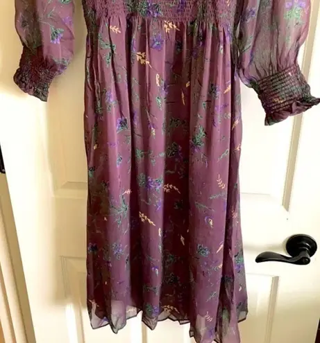 re:named  shirtwaist floral sheer maxi dress Sz.M