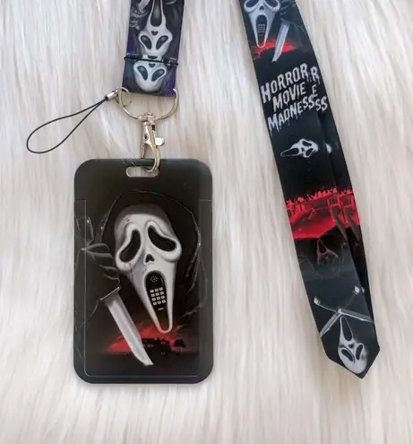 Scream horror movie lanyard with Id/ card holder Black