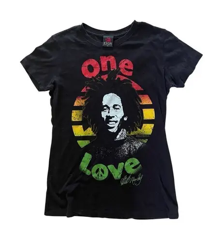 Zion Rootswear Official Bob Marley One Love Women’s Black Jamaica T Shirt M rare