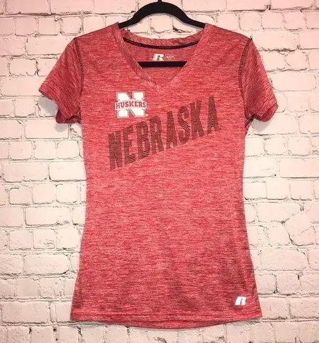 Russell Athletic Russel Nebraska Huskers V Neck Tee Shirt