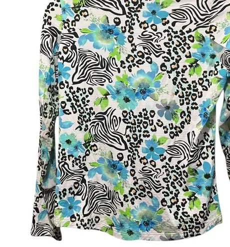 IBKUL Eva Polo Zip Top Peri Long Sleeve Golf Shirt Womens UPF 50 size XS Blue