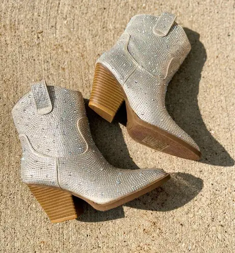 Forever Link Champagne Rhinestone Cowboy Boot