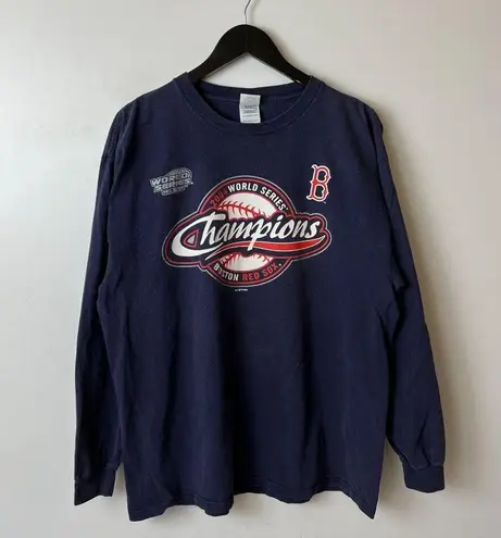 2004 Vintage Y2K Boston Red Sox T Shirt Blue XL Extra Large USA Graphic Tee