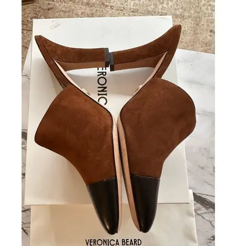 Veronica Beard NEW Carlotta Suede Mixed-Media Heel Brown/black size 9