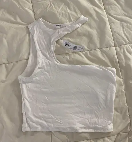 Garage White Crop Top
