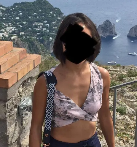 Robert Rodriguez pink floral v-neck cropped tailored tank top size 2