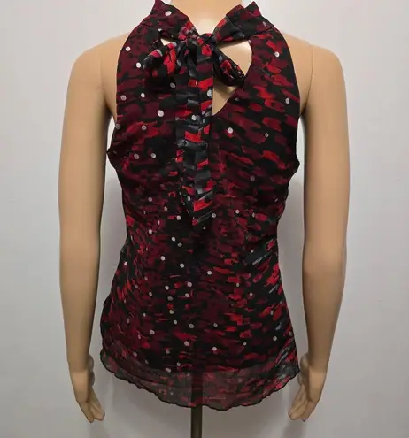 Bwear Red & Black Animal Print Ruffled Halter Top – Size Medium
