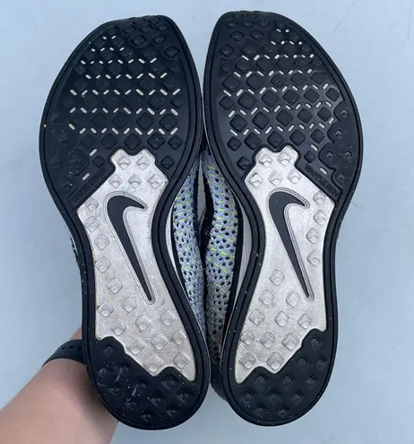 flyknit racer black white volt womens