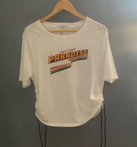 Scotch & Soda white paradise cinched sides t shirt