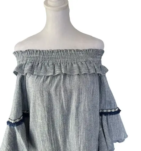 MISA Los Angeles - Vanessa Denim
Chambray Off Shoulder Dress Sz XS