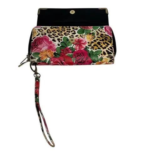 Floral and Leopard Print mobwife baddie aesthetic Clutch wallet wristlet Multiple