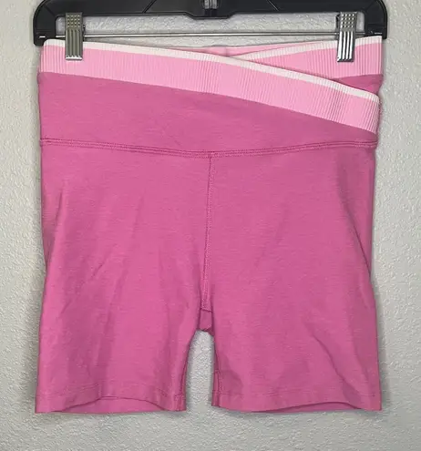 Beyond Yoga Spacedye In the Mix Biker Short Pink Bloom Heather Size Medium