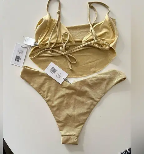 Danielle Bernstein bikini set cowl neck top and Delilah bottom small NWT