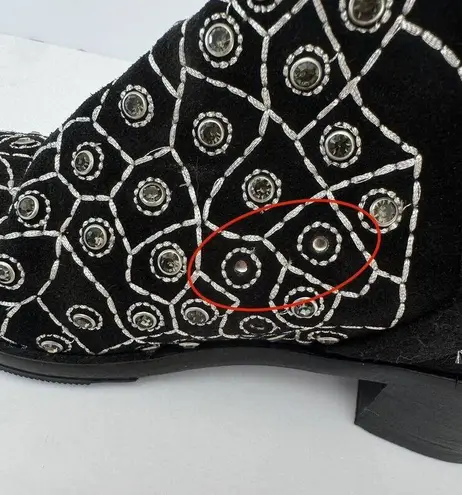 Bala Di Gala Black Leather Studded Booties Boots Women’s Size 7 Mexico Punk