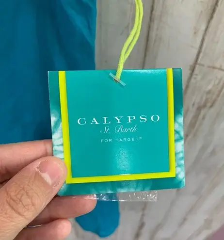 Calypso St. Barth NWT for Target Blue Woven Side Cinch Cotton Top Lightweight