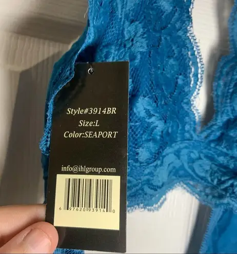 French affair NWT Blue Lace Halter Neck Bralette size Large