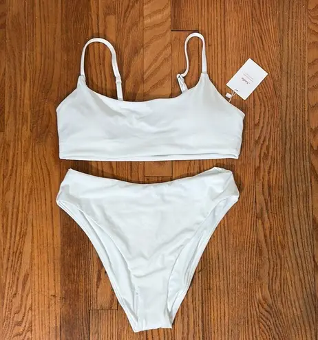 ANDIE Bikini Set Maui Top 90s High Waisted Bottom White size S NWT