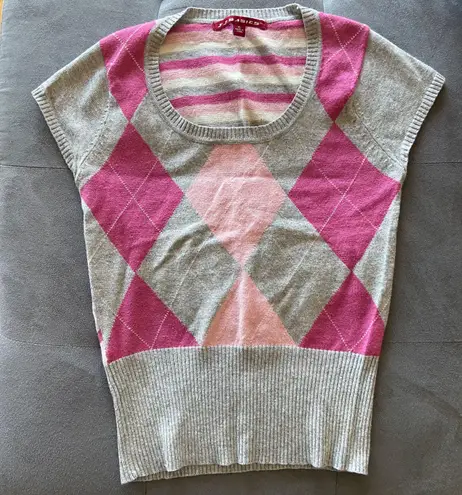 J. J. Basics Vintage y2k argyle pink and grey vest size small