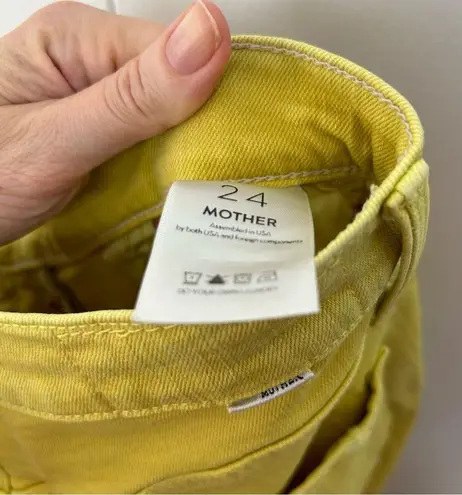 Mother Superior Jeans The Scrapper Cuff Ankle Fray in Golden Yellow Size 24