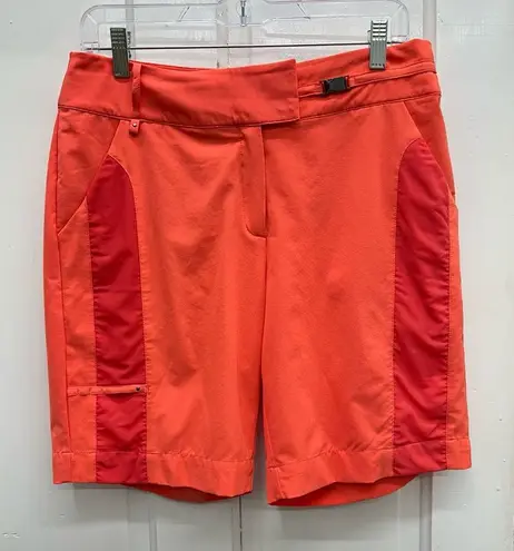 Tail peach coral Bermuda golf shorts women's 8 various pockets Orange