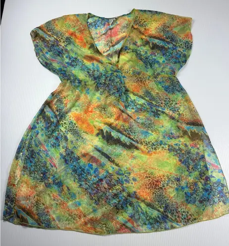 Pineapple Cove Dress Sheer Colorful V