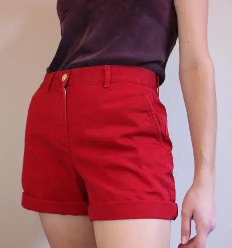 Ralph Lauren Long Red High Waisted  Shorts