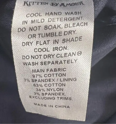 Kitten D'Amour Navy Blue Peplum Sailor Style Pencil Skirt Limited Edition Size 10