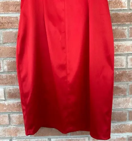 Eliza J One Shoulder Sheath Dress Knee Length Bow Red Women’s 14 Cocktail Party