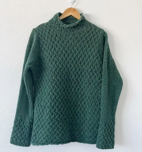 Aran Sweater Market Wool Cashmere Aran Trellis Sweater Green Size XL