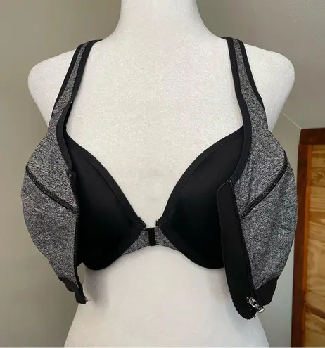 Victoria's Secret Victoria’s Secret VSX Sports Grey & Black Double Layer Racerback 34D Sports Bra