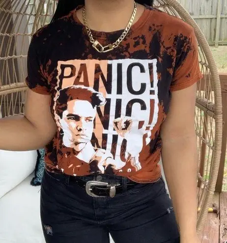 Panic At The Disco Custom Bleach Splatter Band Tee Size M