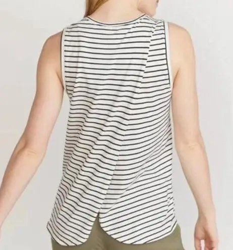 Marine layer Tulip Tank Split Back XS White Black Stripe