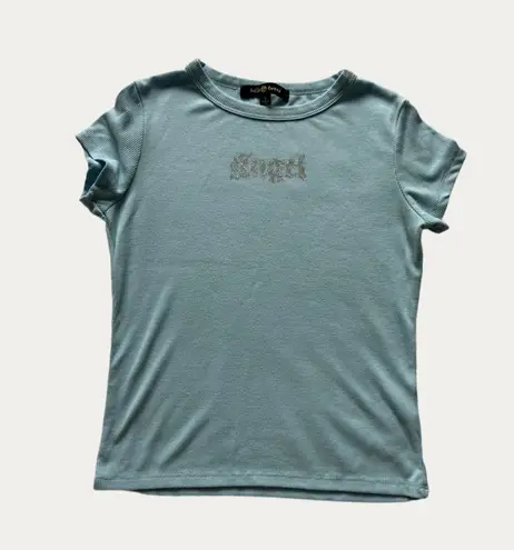 Belle Tweed Y2K Style Rhinestone Angel Tee Shirt