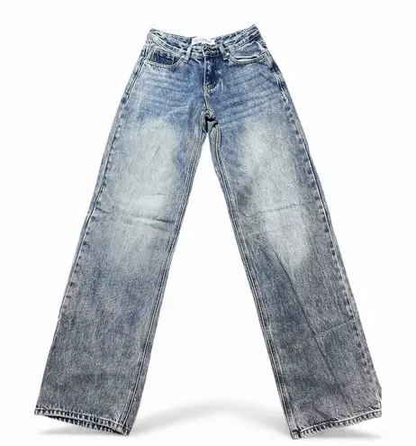 SKY DOLLS Jeans Women 28x36 TALL Wide Leg Light Wash Denim Cotton Baggy Skater Blue Size 28