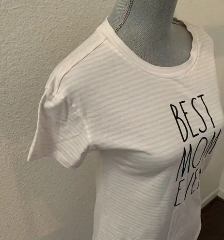 Rae Dunn  Best Mom Ever T-shirt Top White Pink XS New NWT Mom Mother’ Day gift