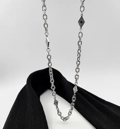 Titanium Steel Link Chain Necklace for Men Women,Punk Hip Hop Necklace Silver