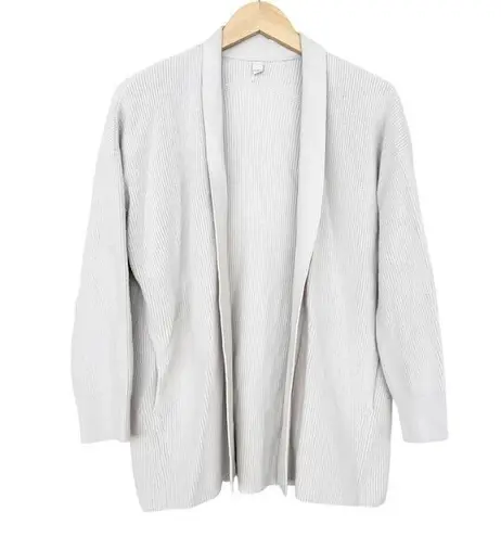 Lululemon  Cream Merino Wool Blend Ribbed‎ Long Wrap Cardigan Sz 6